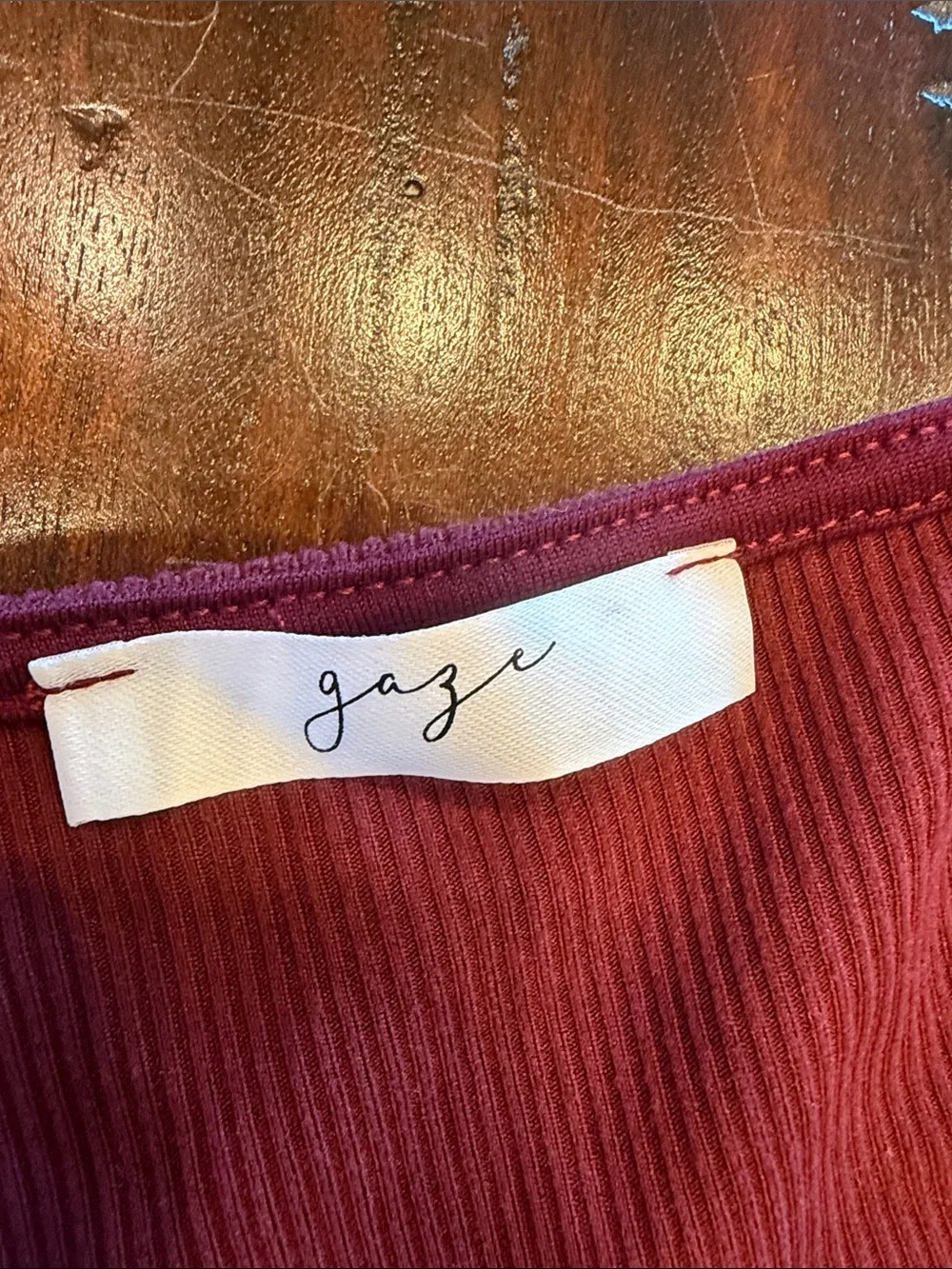 gaze Square Neck Long Sleeve Crop Top - Burgundy